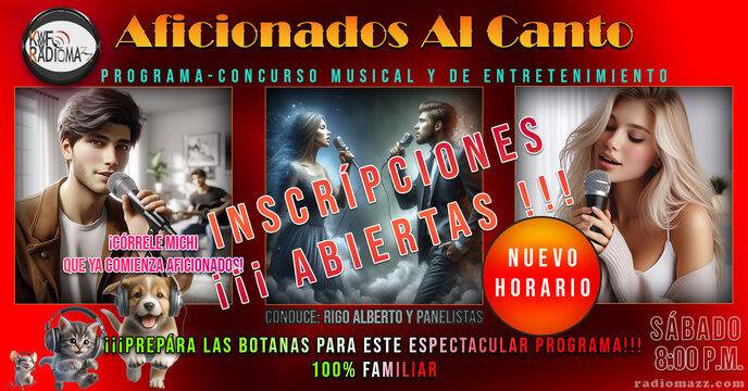 Programa de concurso de canto.